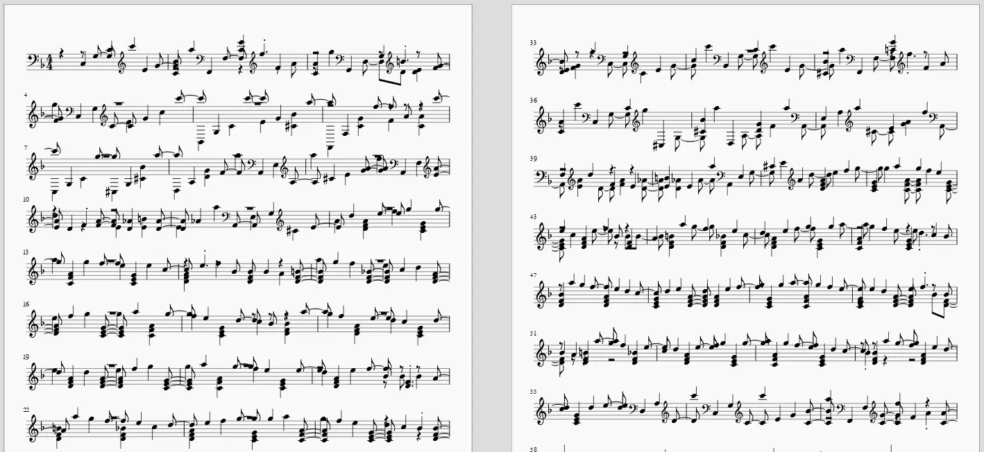 图 4:通过 LSTM 网络生成的乐谱