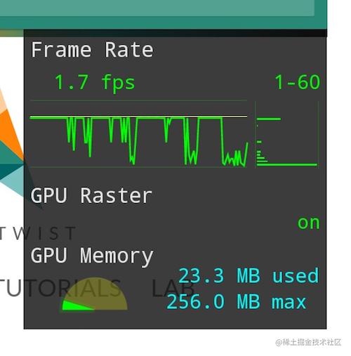 The FPS meter indicating GPU Rasterization is in use.