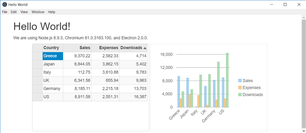 Electron apps in JavaScript