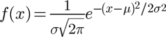 正态分布(高斯分布)的密度函数