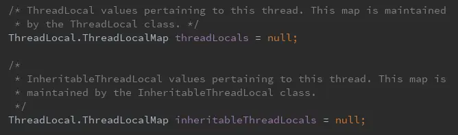 Thread的两个字段及注释
