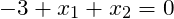-3+x_1+x_2=0