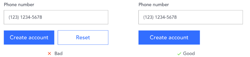 避免使用“重置” 或 “清除”等按钮