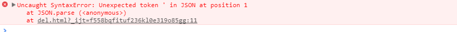 VM551:1 Uncaught SyntaxError: Unexpected token ' in JSON at position 1
    at JSON.parse (<anonymous>)