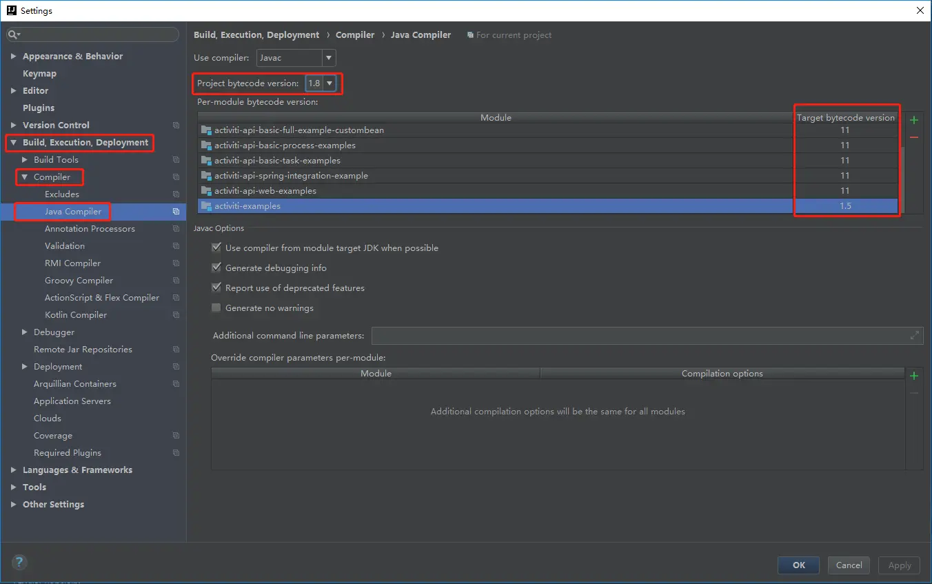检查Compiler下Java Compiler的编译版本
