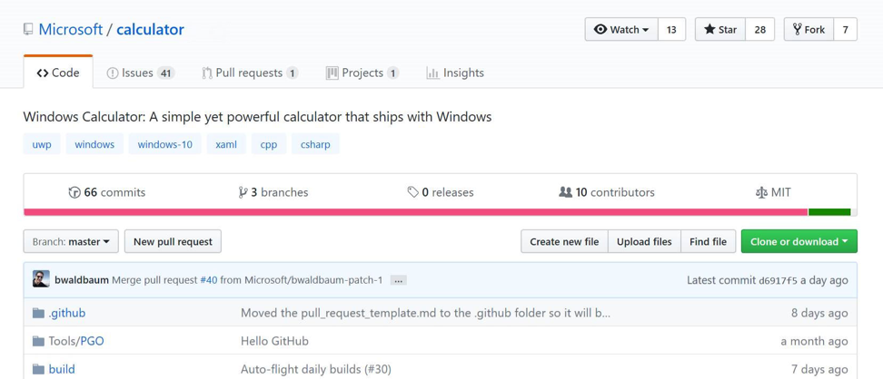 GitHub documentation of Windows Calculator