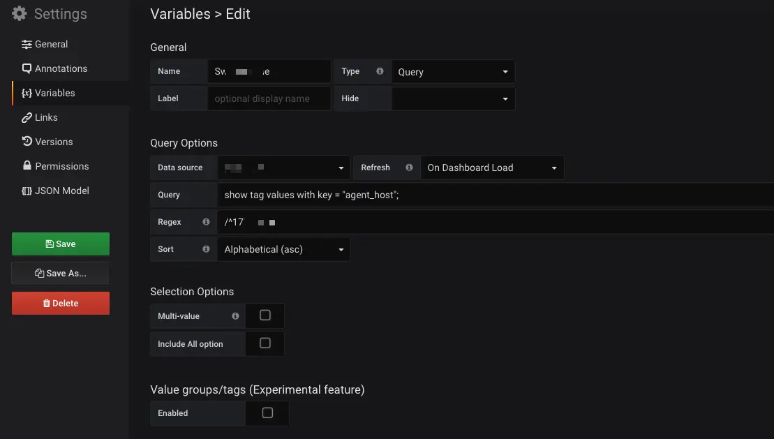 Dashboard变量设置
