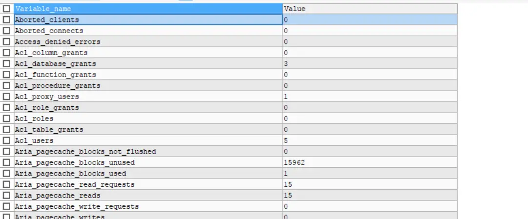 查看当前数据库运行状态设置