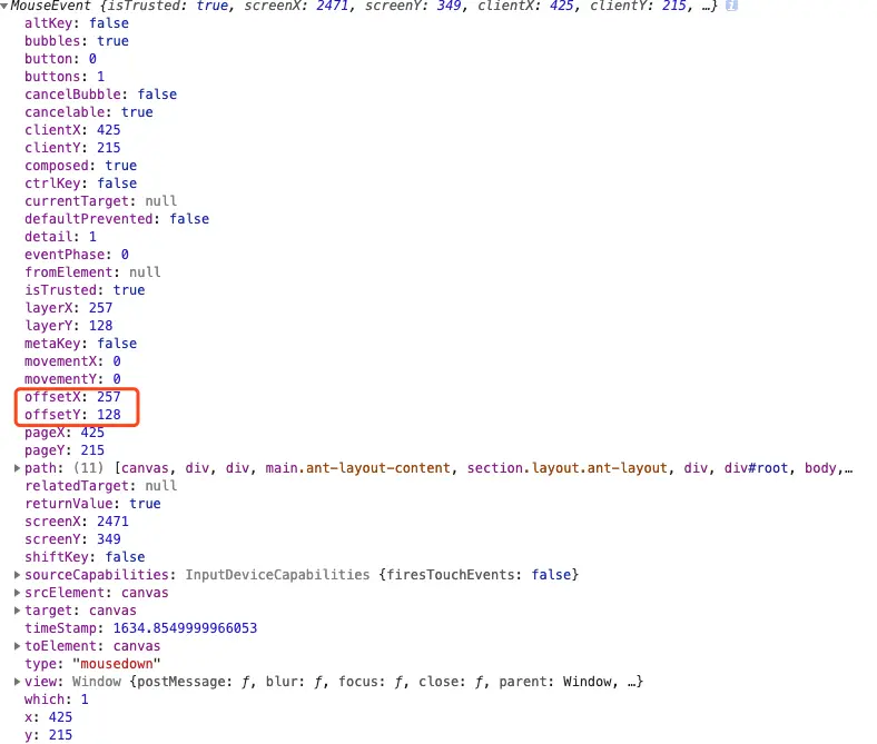 nativeEvent.offsetX/Y