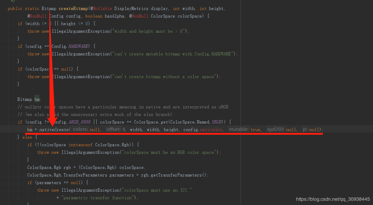 Bitmap.createBitmap源码截图