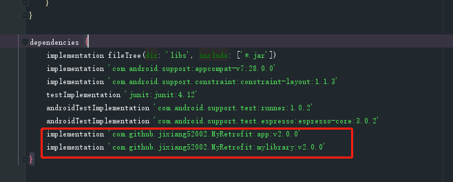 多module模式下使用对应的依赖包方法