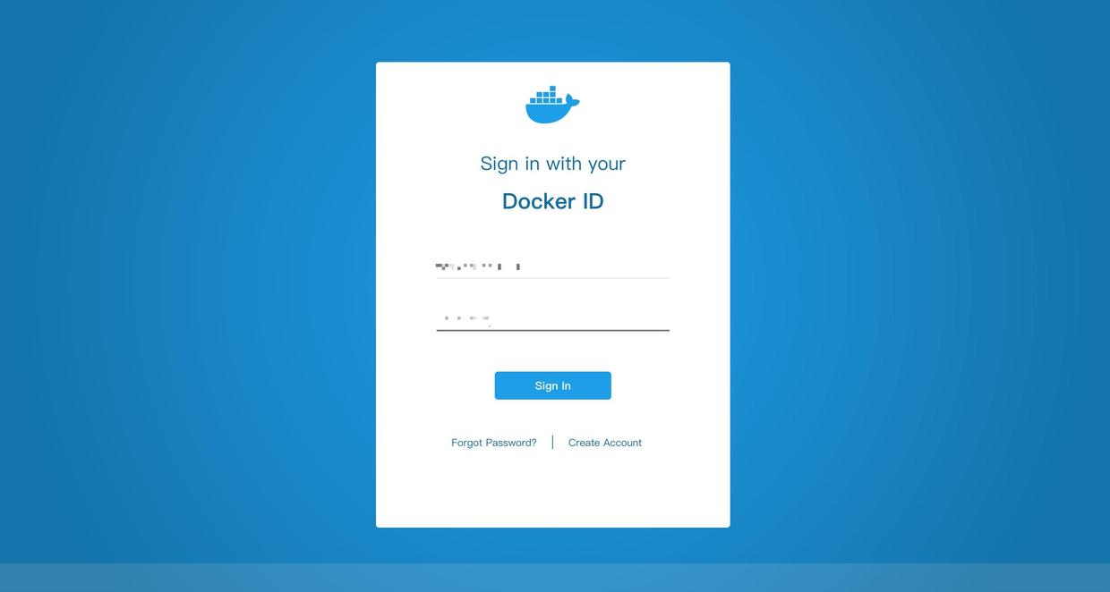 Docker Hub 登录页面