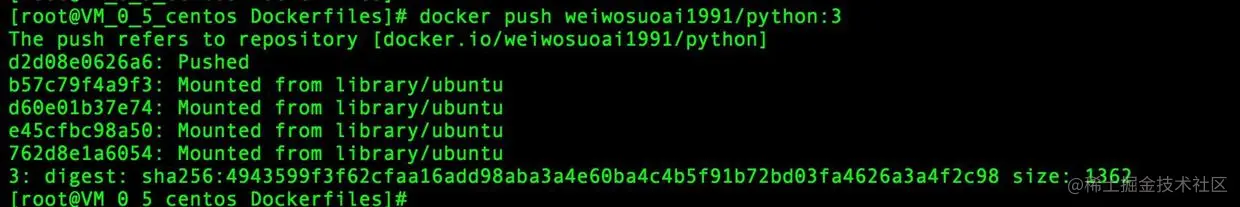 上传 python:3 镜像