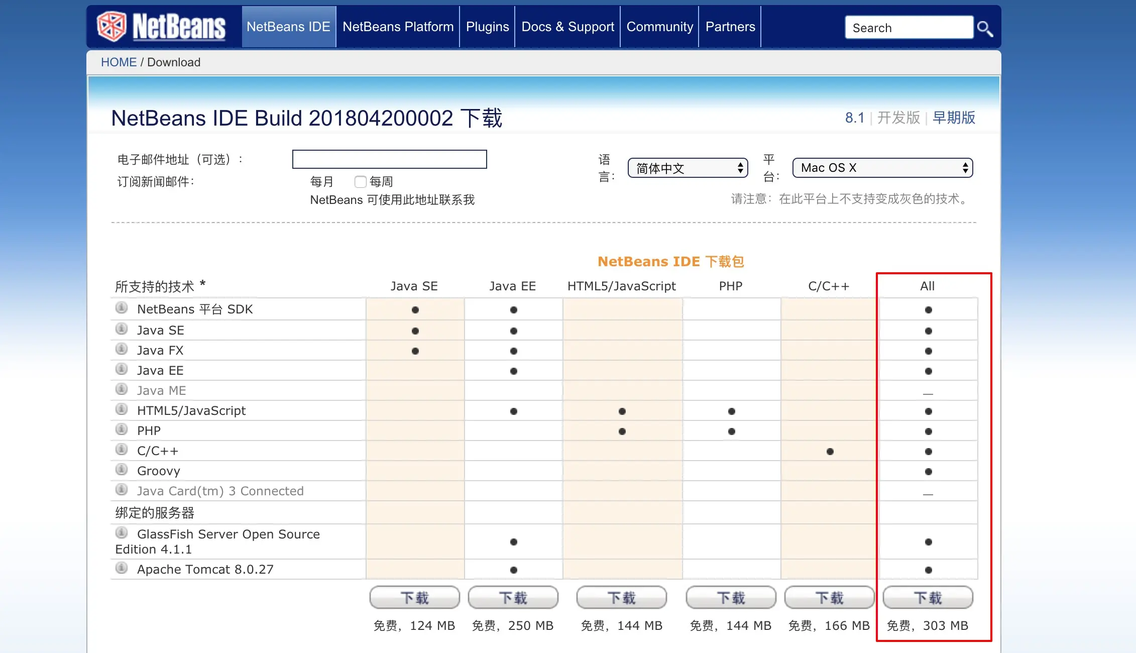 NetBeans下载