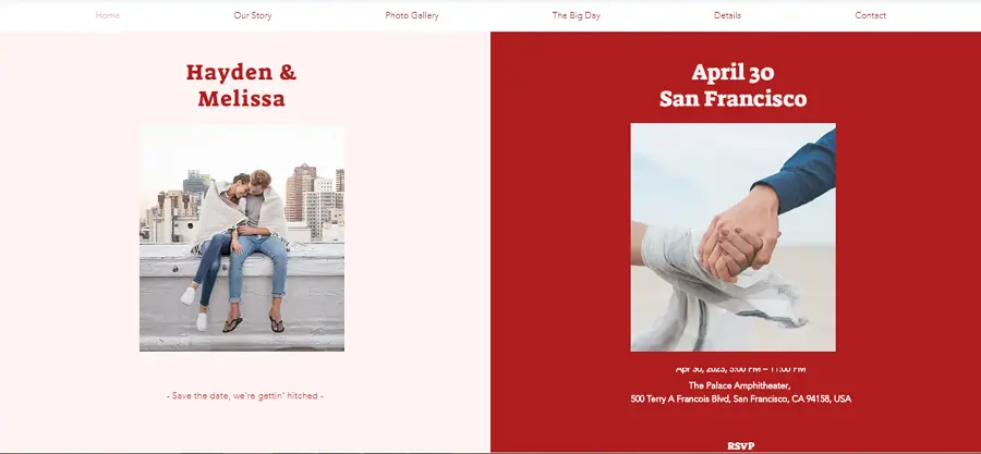 Free Upcoming Wedding Website Template