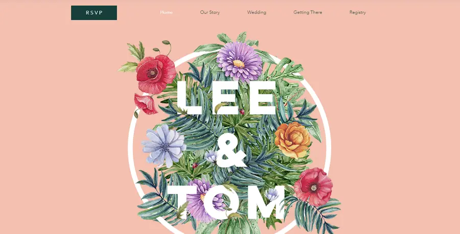 Free Floral Wedding Invitation Website Template