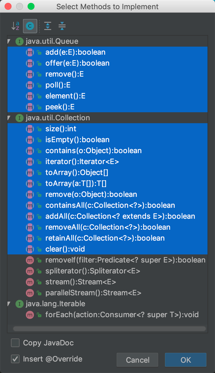 Queue接口中定义的方法