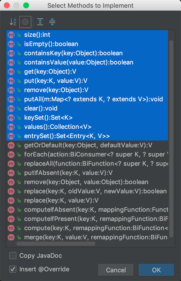 Map接口中定义的方法