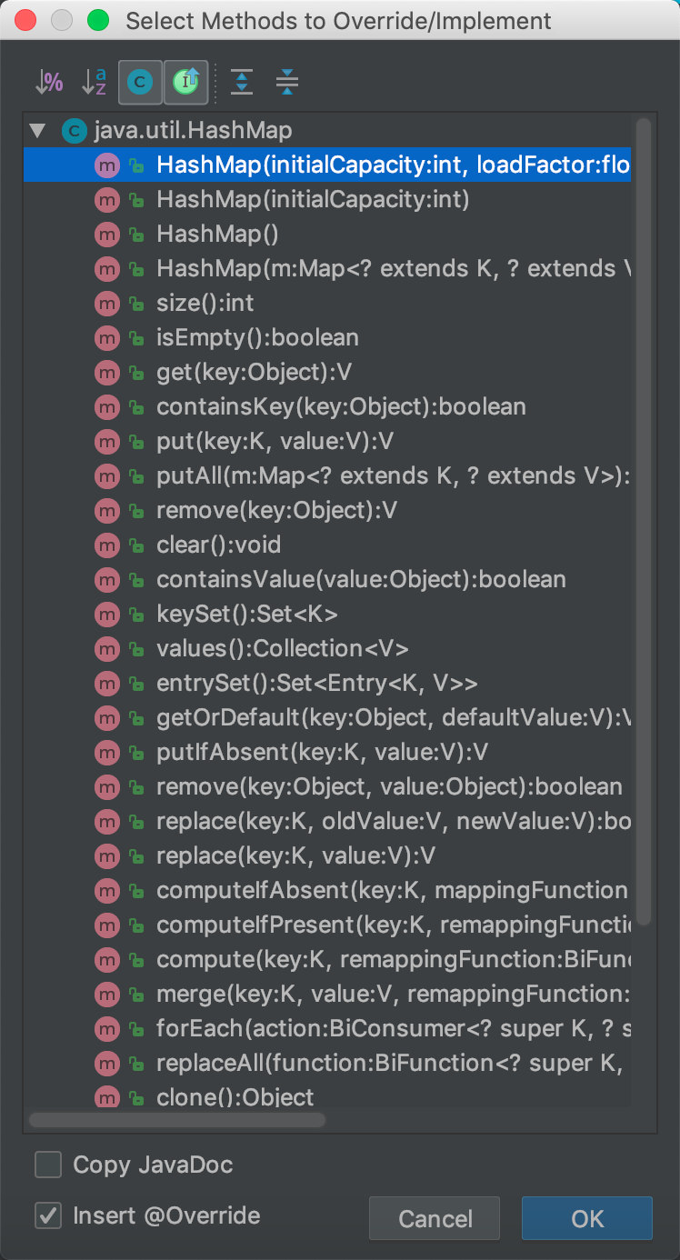 HashMap包含的部分方法