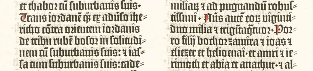 在古腾堡圣经的一些内容中，许多句子都使用了连字符。