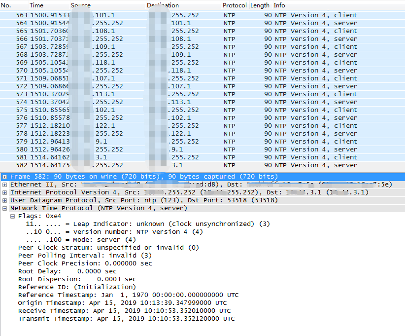 Clock unsynchronized ntp server 