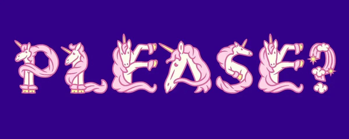 魔法独角兽彩色字体中的