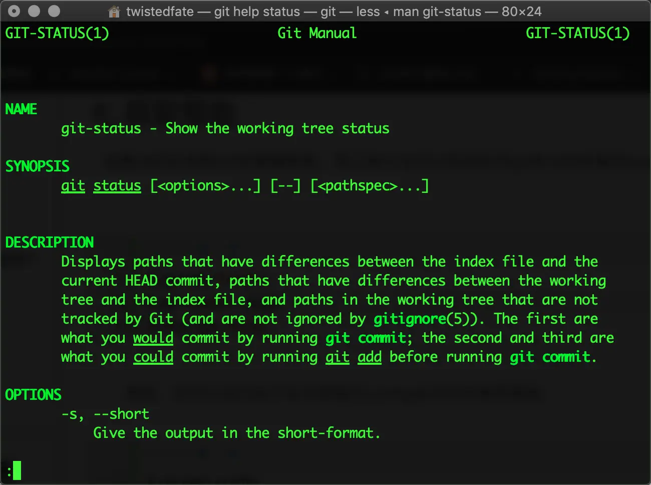 git help status