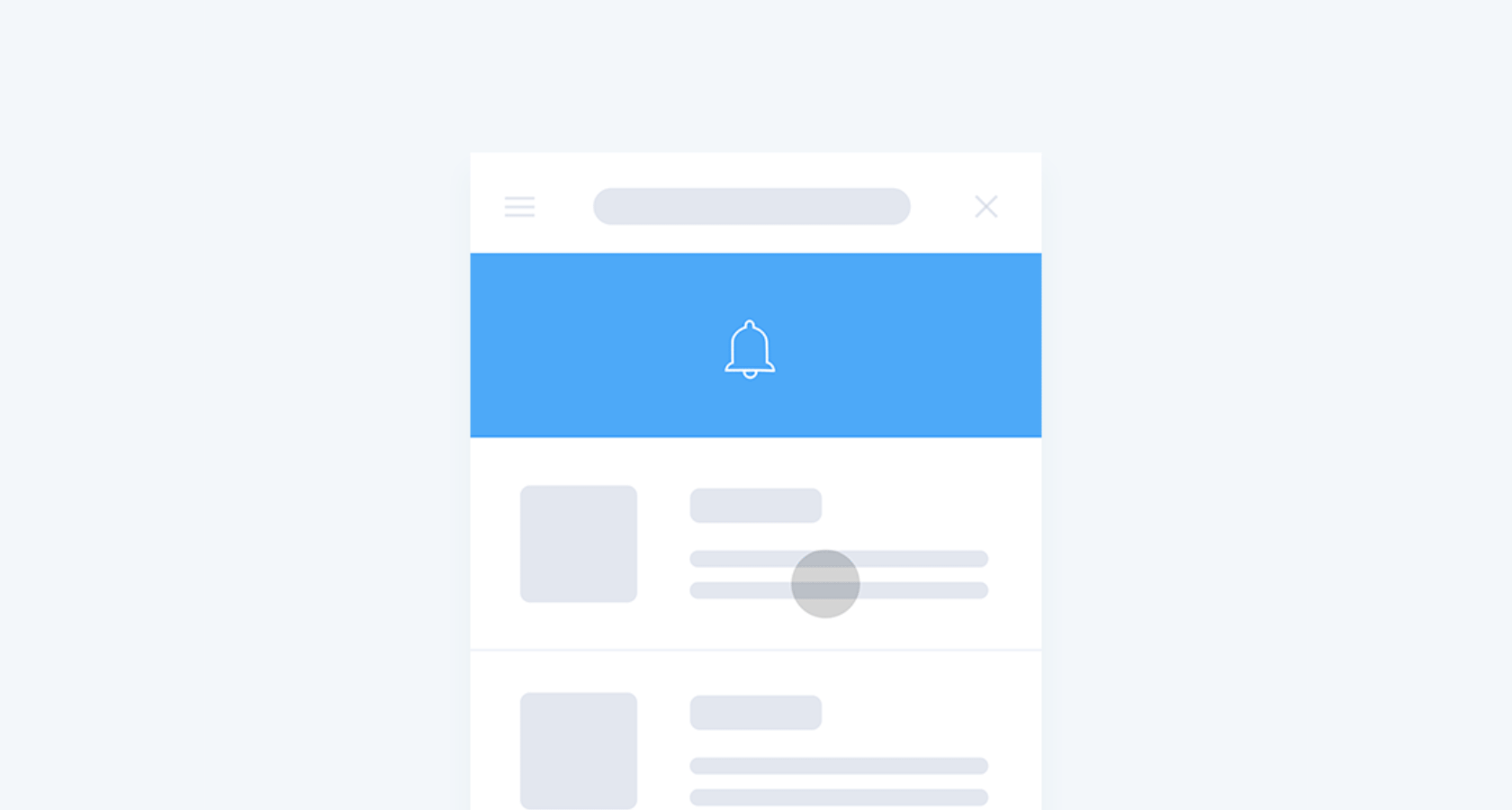 用一个简单的动画来确认收到了下拉刷新操作，下面的内容是最新的。（由 jiangxiaobei 设计）
