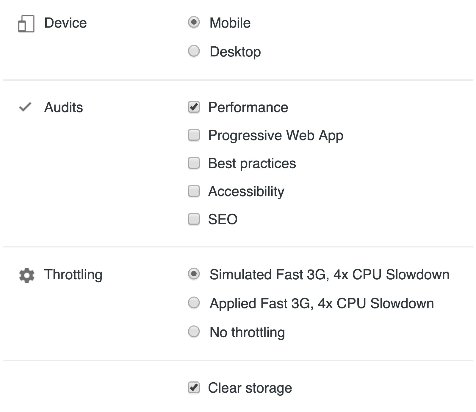 Lighthouse Audit 配置