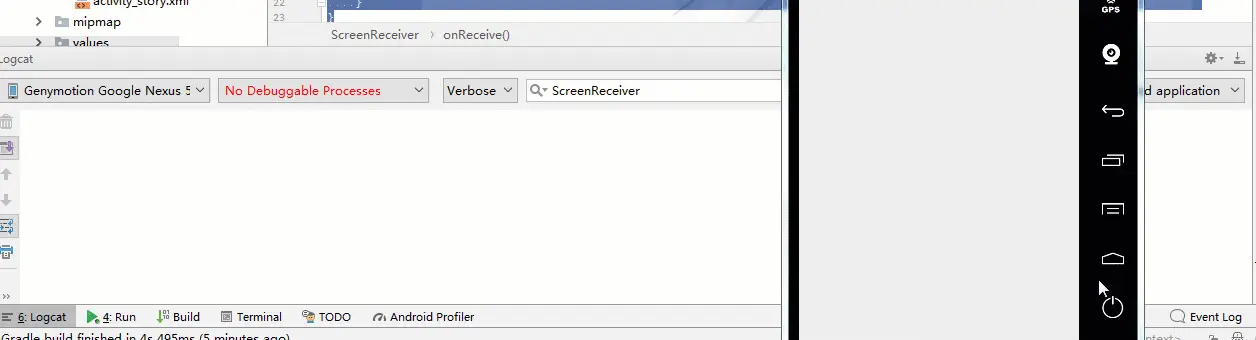 BroadcastReceiver实现锁屏及开屏监听.gif