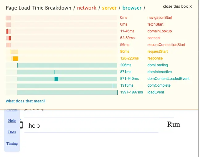 查看当前 H5 页面的 timing 数据