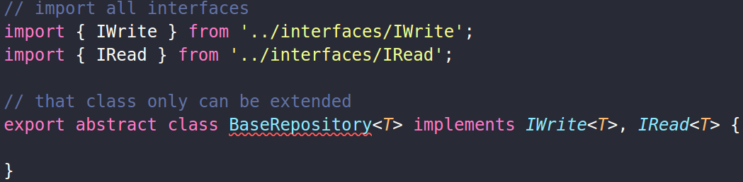 Creating BaseRepository with Interfaces imported