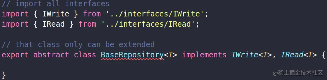 Creating BaseRepository with Interfaces imported