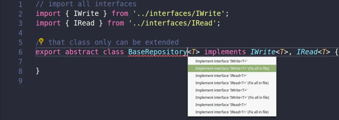 After open options and select fix all in files