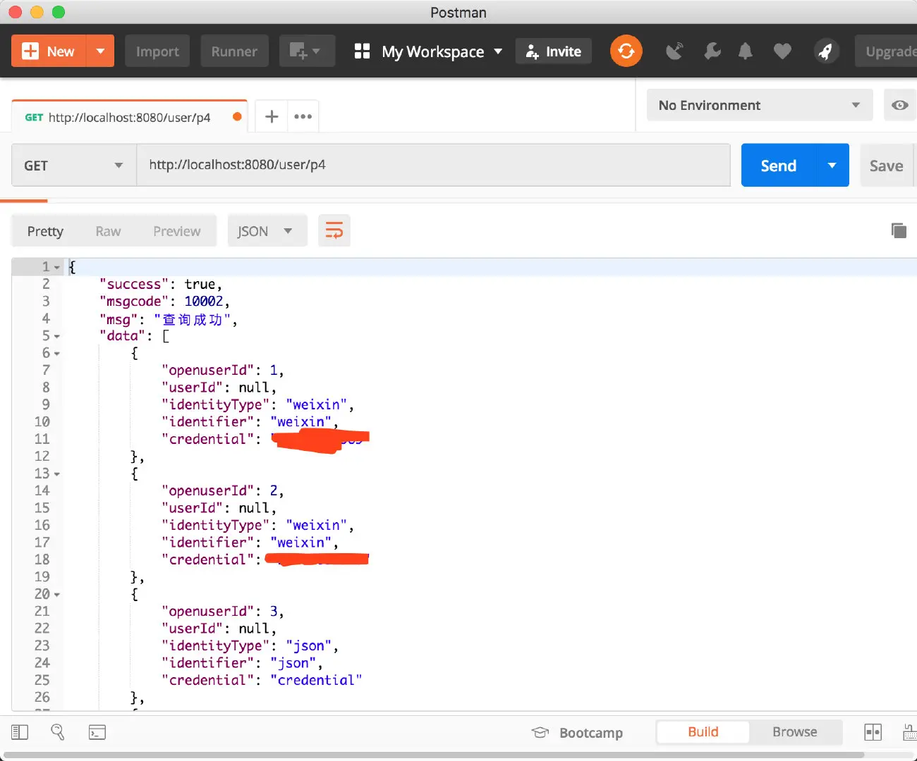 返回正常数据的格式
