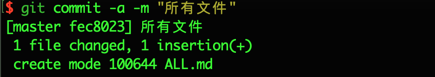 git commit -a -m