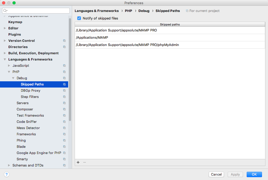 Skipped Paths 配置