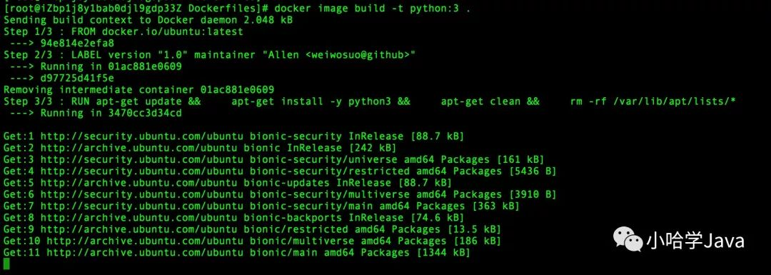 Docker 通过 Dockerfile 构建镜像