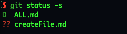 git status -s