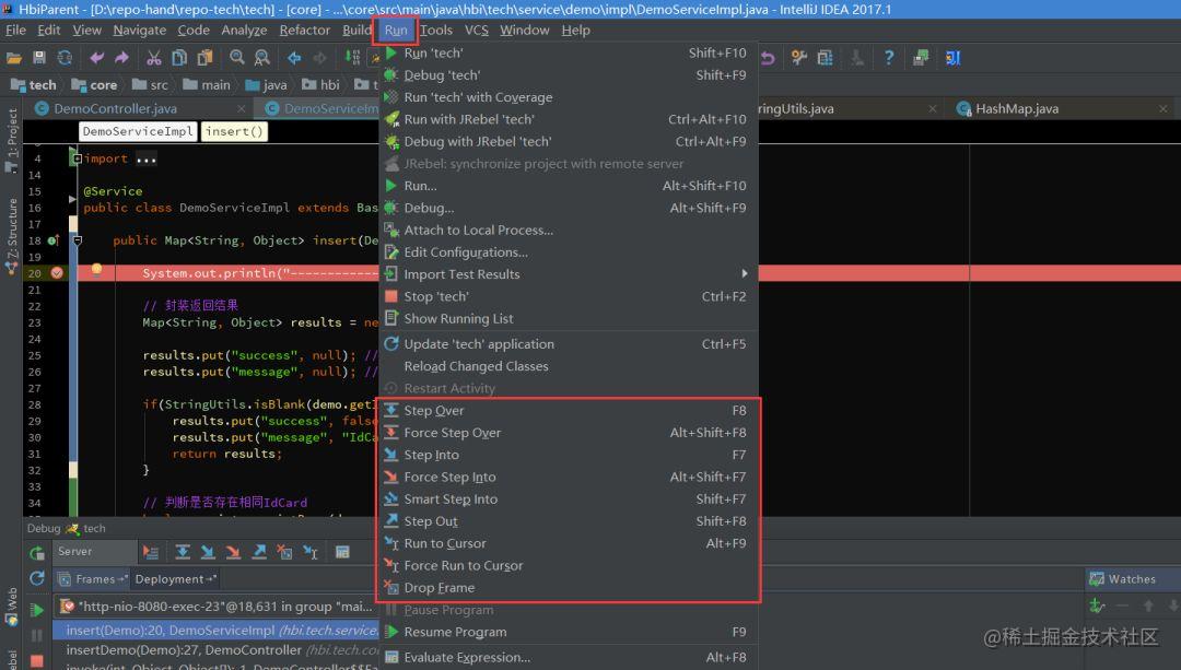 debug模式,进入断点后的界面,我这里是windows,可能和mac的图标等会有