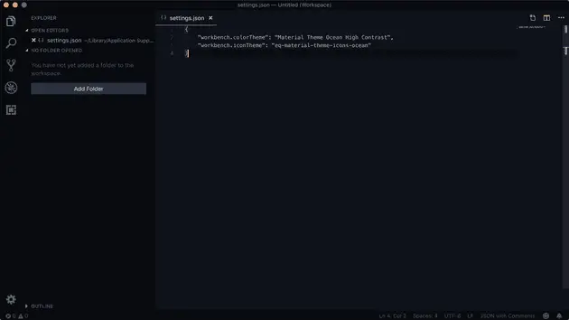 更改设置后的 VS Code