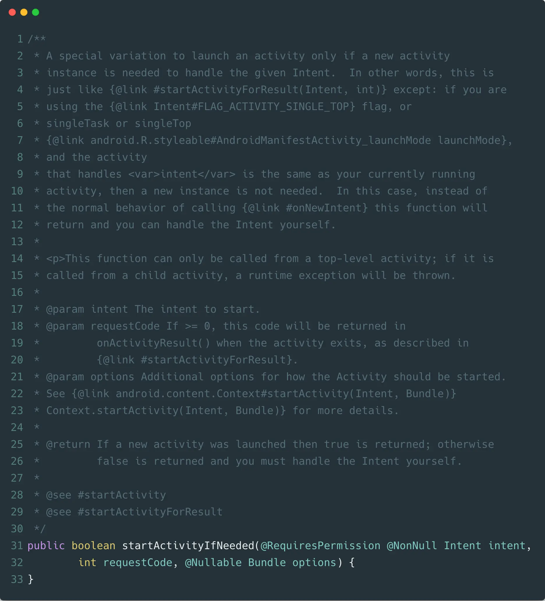 Android9.0-Activity-startActivityIfNeeded注释