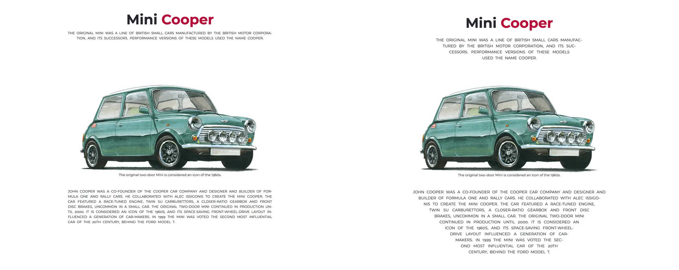 左：没有 CSS 形状，这种设计感觉枯燥无生气。右图：创建 V 形使这种设计更具特色和吸引力。