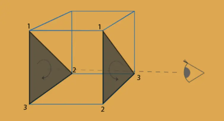 立方体中的正背面