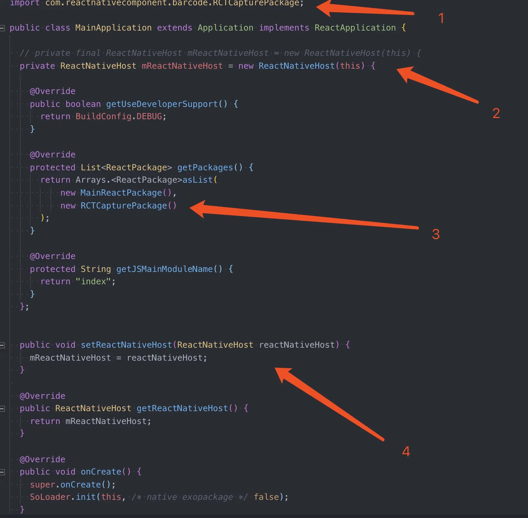 修改 MainApplication.java 文件