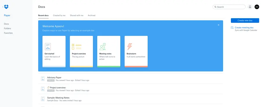 DropBox Paper在线文档协作和管理的平台