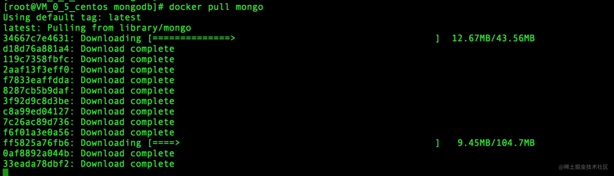 docker下载MongoDB