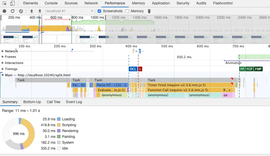 进行了模块拆分的页面