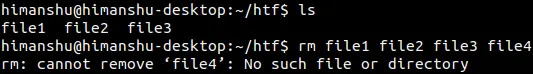 Linux rm command example