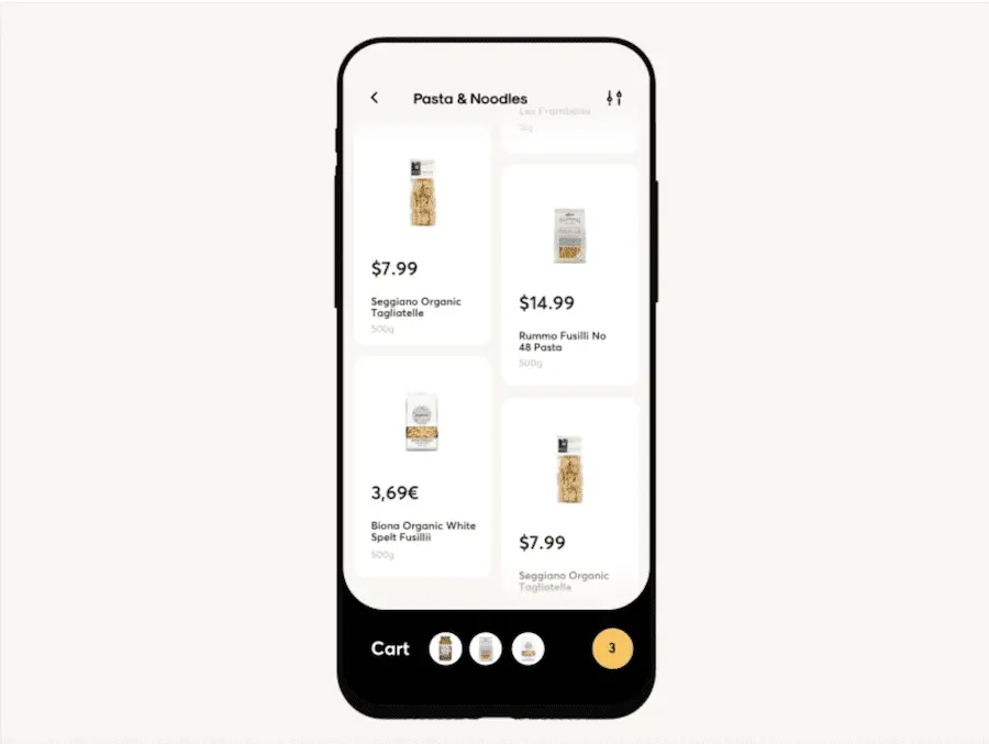 Groceries Shopping App Interaction